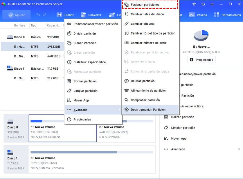 fusionar particiones fusionar particiones