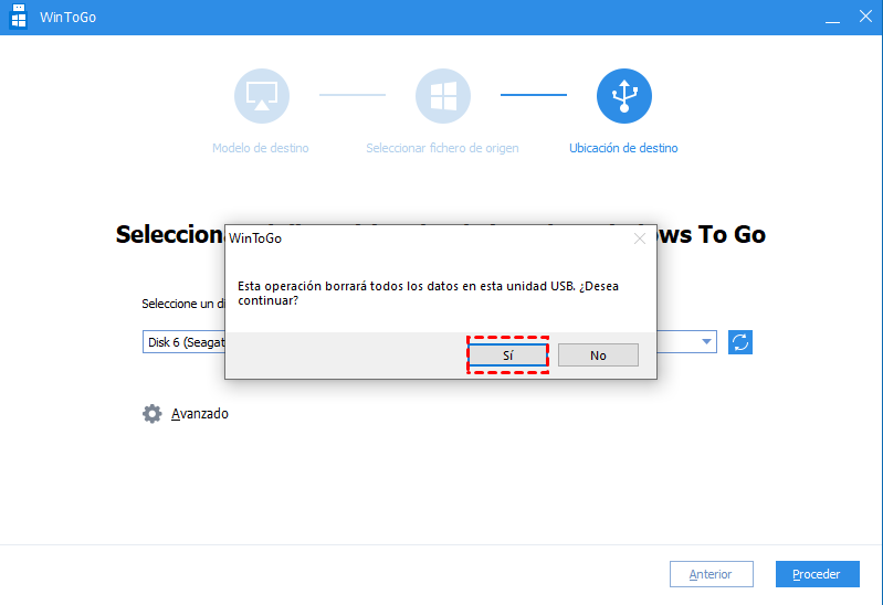 seleccionar usb seleccionar usb
