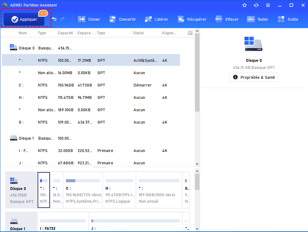 Appliquer la conversion en SSD GPT