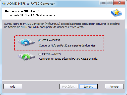 Convertir NTFS en FAT32