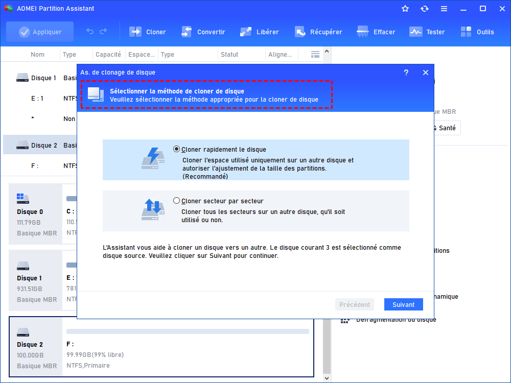 Cloner un disque dur ou un SSD sur un autre SSD sous Windows 10 gratuit