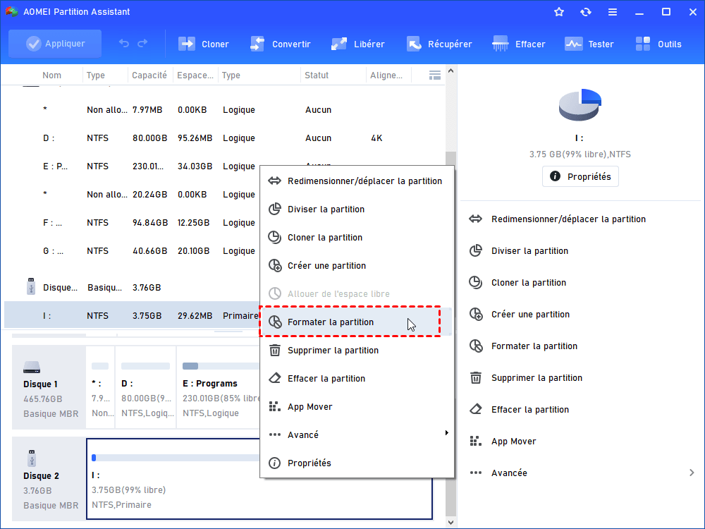 Formater USB protégée en écriture