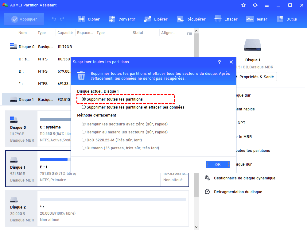 [3 méthodes] Supprimer partition cachée clé USB dans Windows 11/10/8/7