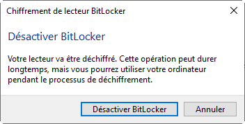 désactiver BitLocker