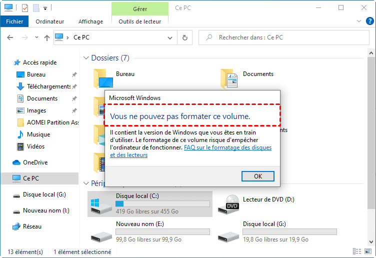 Ne pouvez pas formater disque dur au d.marrage