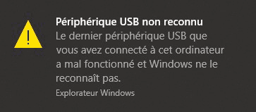 Périférique USB non reconnu