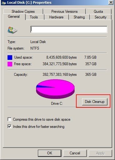 Click Disk Cleanup
