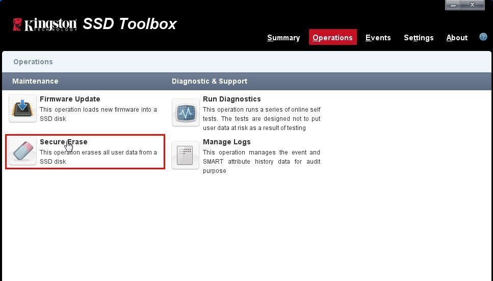 Kingston SSD Toolbox