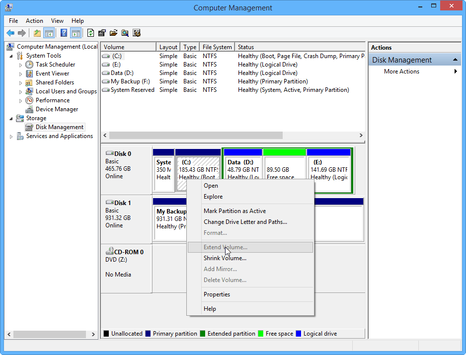 add unallocated space to partition windows 10