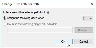 Specify a New Drive Letter 2