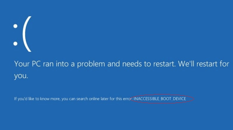 Manieren Geduld Harde ring How to Fix Inaccessible Boot Device on Windows 10 SSD