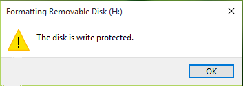 The disk is write protected
