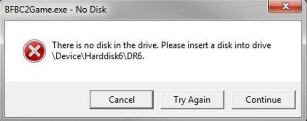 There is no disk in the drive Windows 10