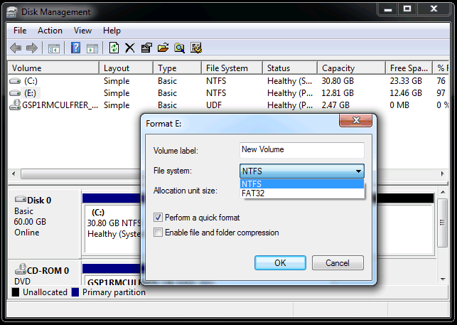 complete step by step how to reformat hard drive