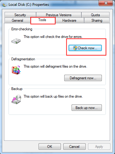 Check File System Errors