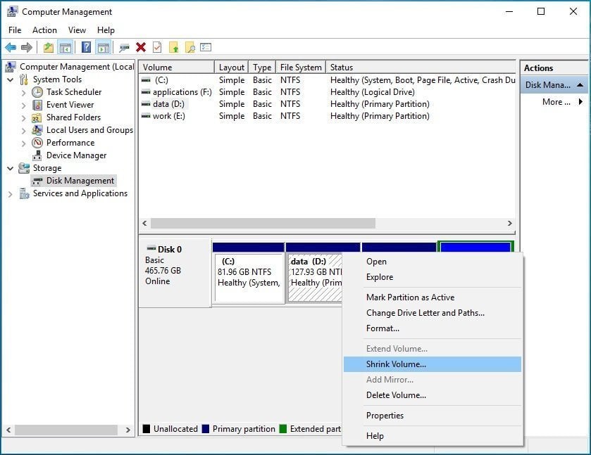 Disk Management Features